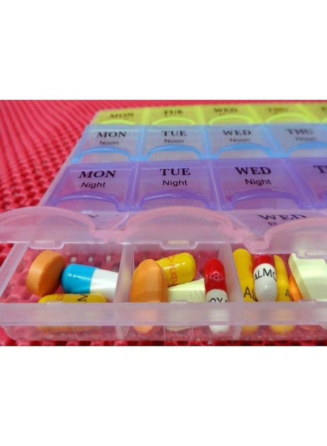 STAGER Pill Medicine Organiser Reminder Storage Box For 28 Days or 4 Weeks, Medicine Box - Multicolor (Pack Of 1). - Image 2